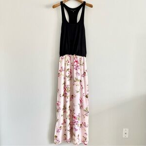 Victoria’s Secret Black Racerback Floral Print Maxi Dress Size Small